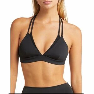 Alo Airlift Black Strappy Triangle Bralette - Women Intimates